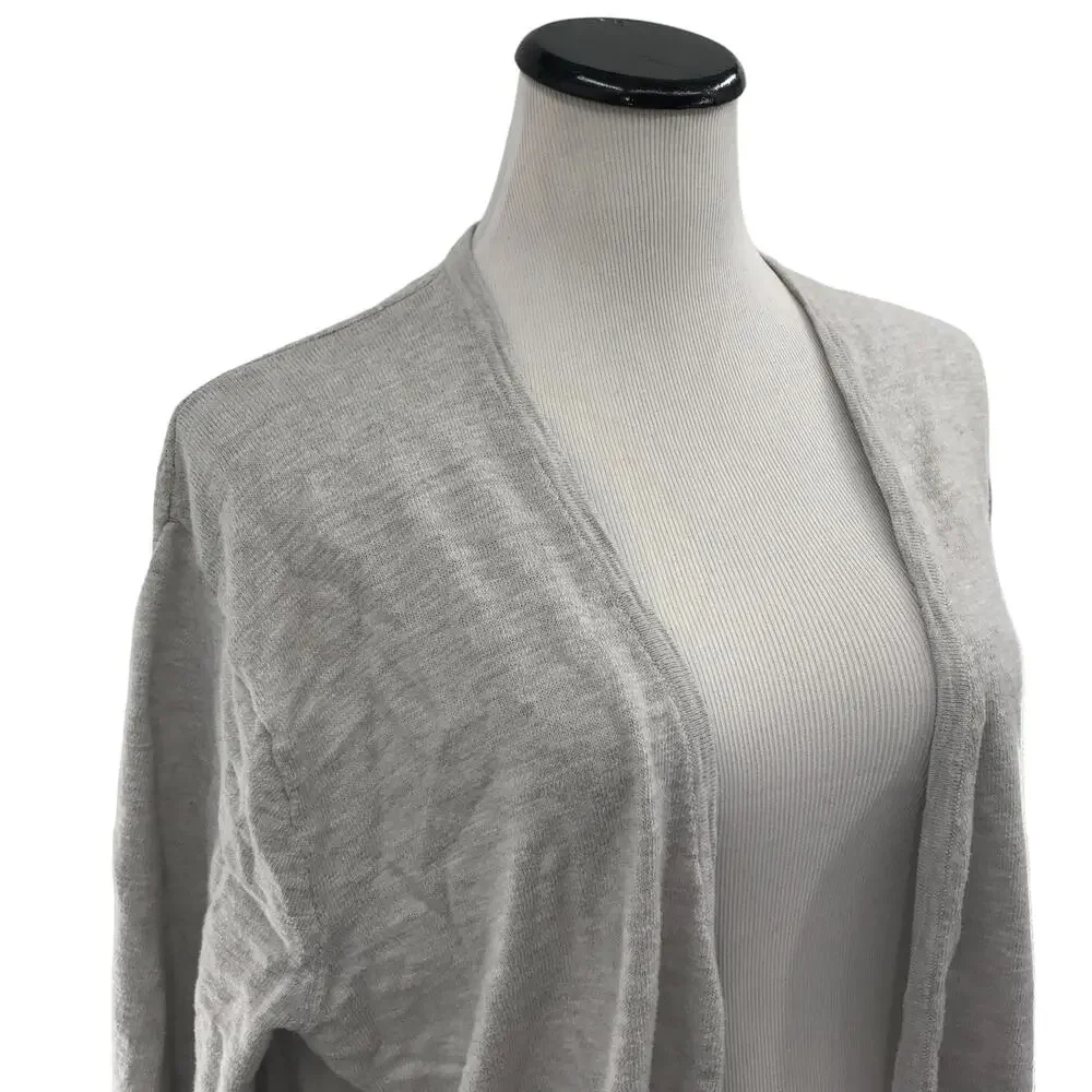 Madewell Light Ice Gray Open Front Cardigan Sweater